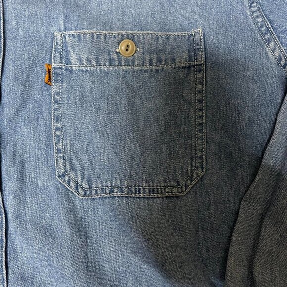 Denim Button-Up Shirt Long Sleeve Classic Blue - Picture 4 of 4